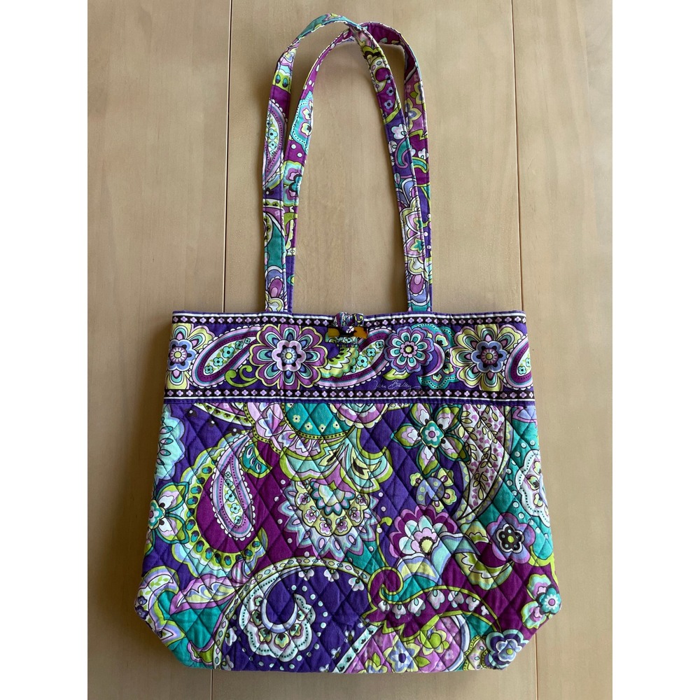 Vera Bradley Retired Heather Paisley Quilted Y2K‎ Shoulder Tote Bag - Picture 2 of 12